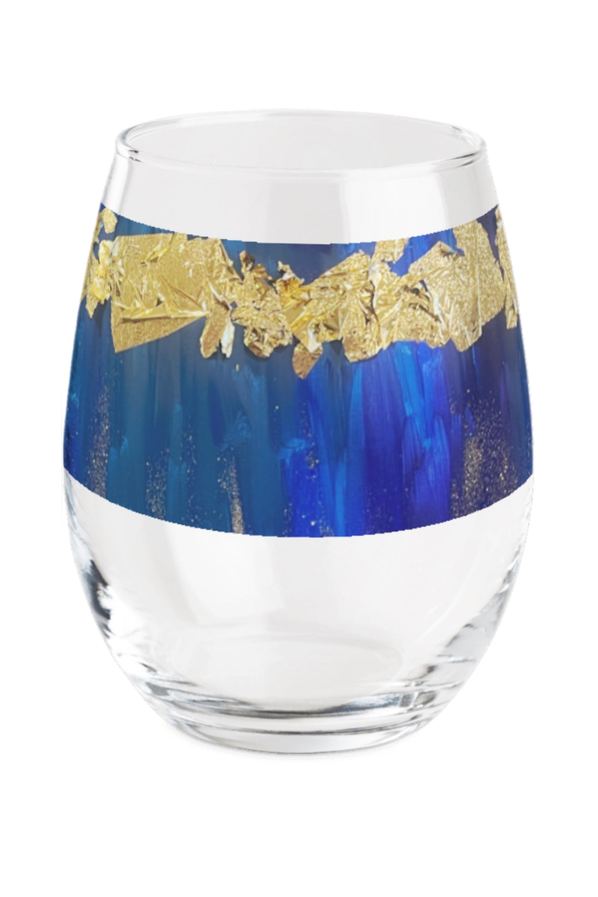 Blue suede shoe stemless wine š· glass