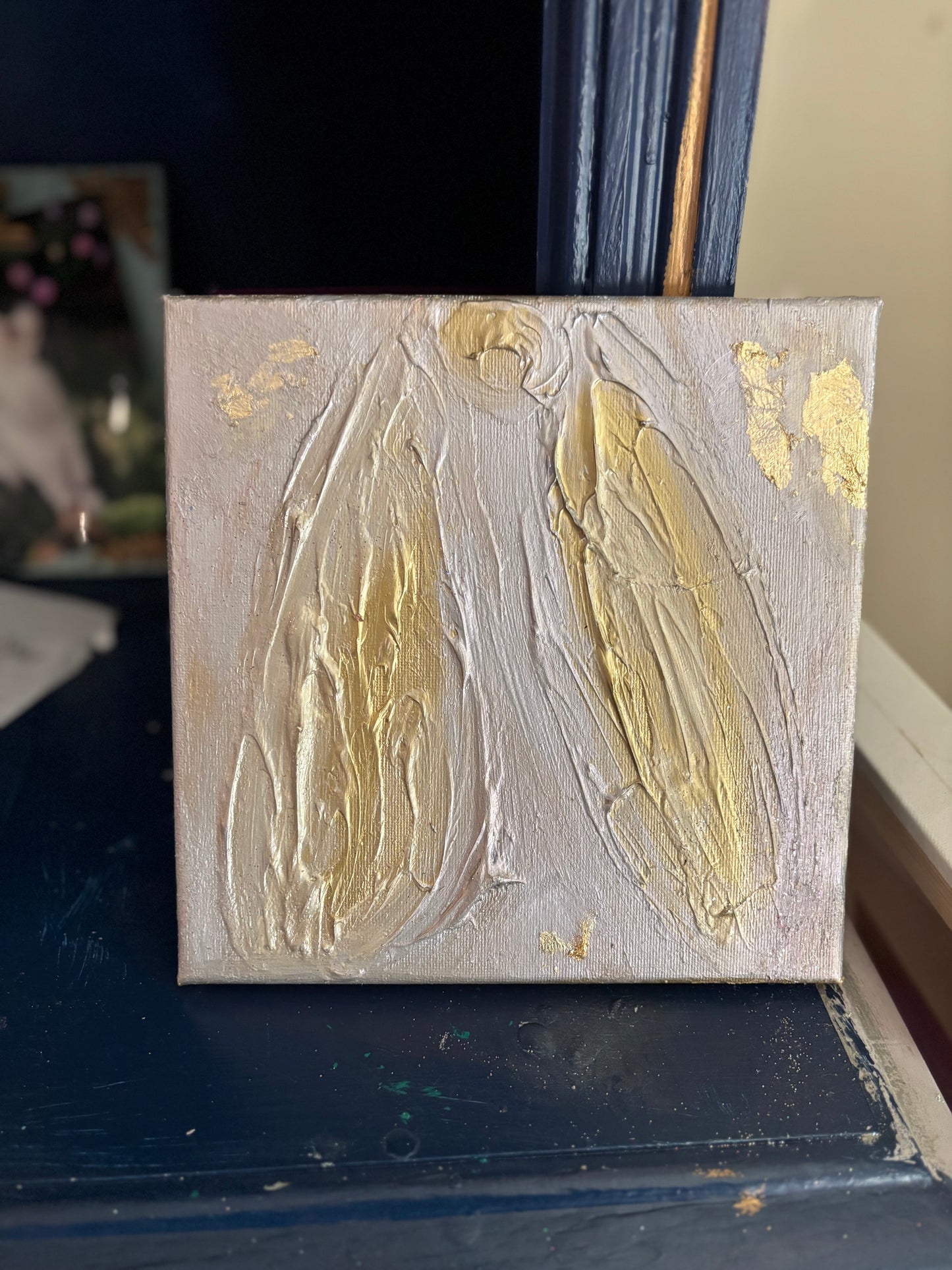 Mini block canvas texture angel wings