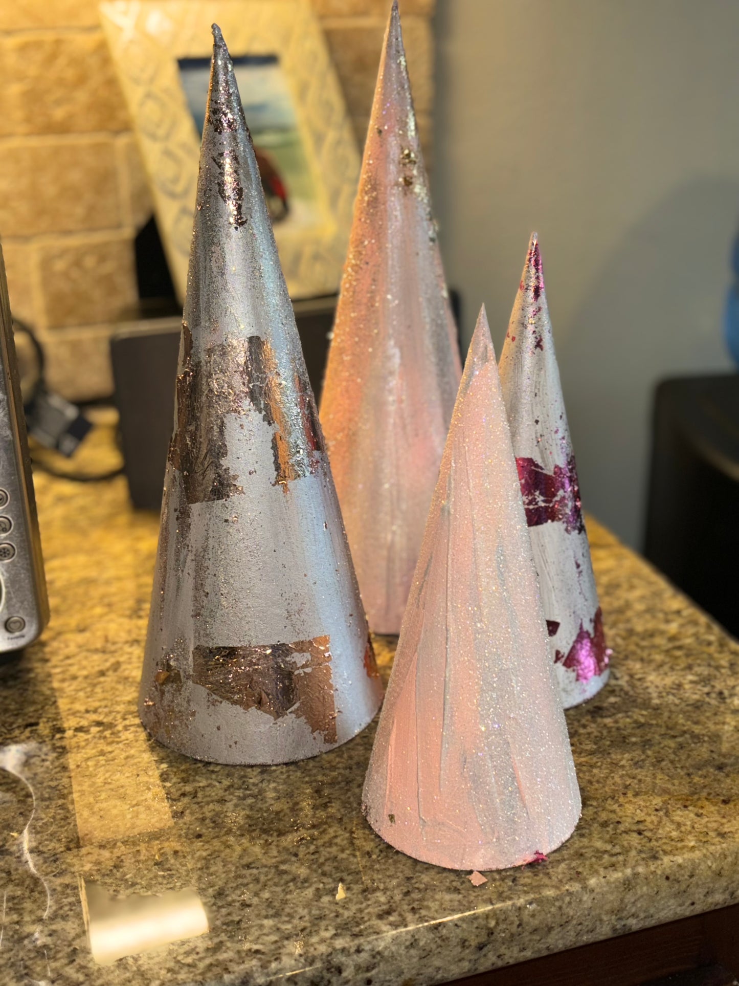 Hand painted cone trees 🌲