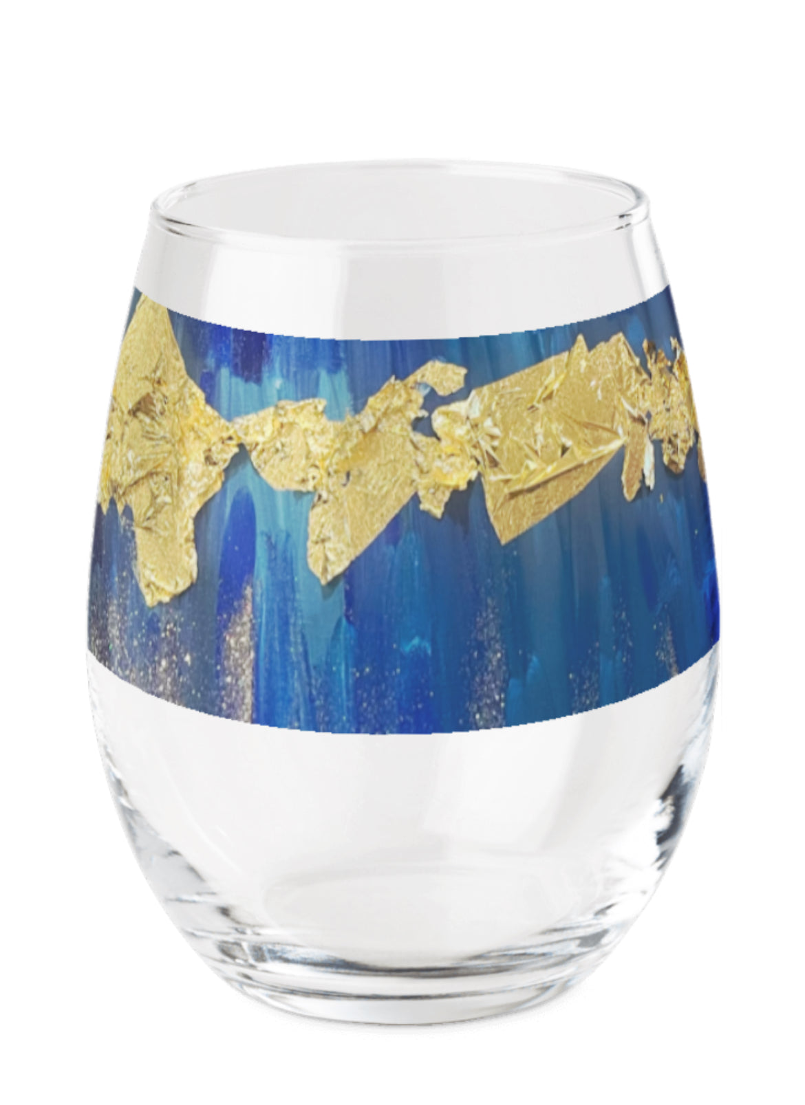 Blue suede shoe stemless wine š· glass