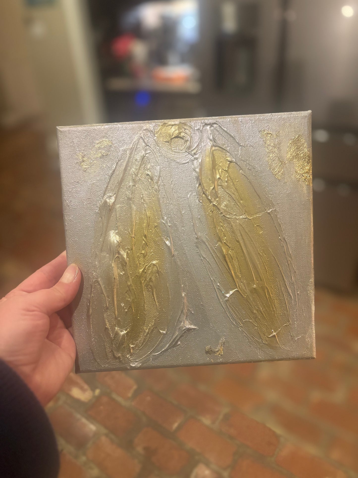 Mini block canvas texture angel wings