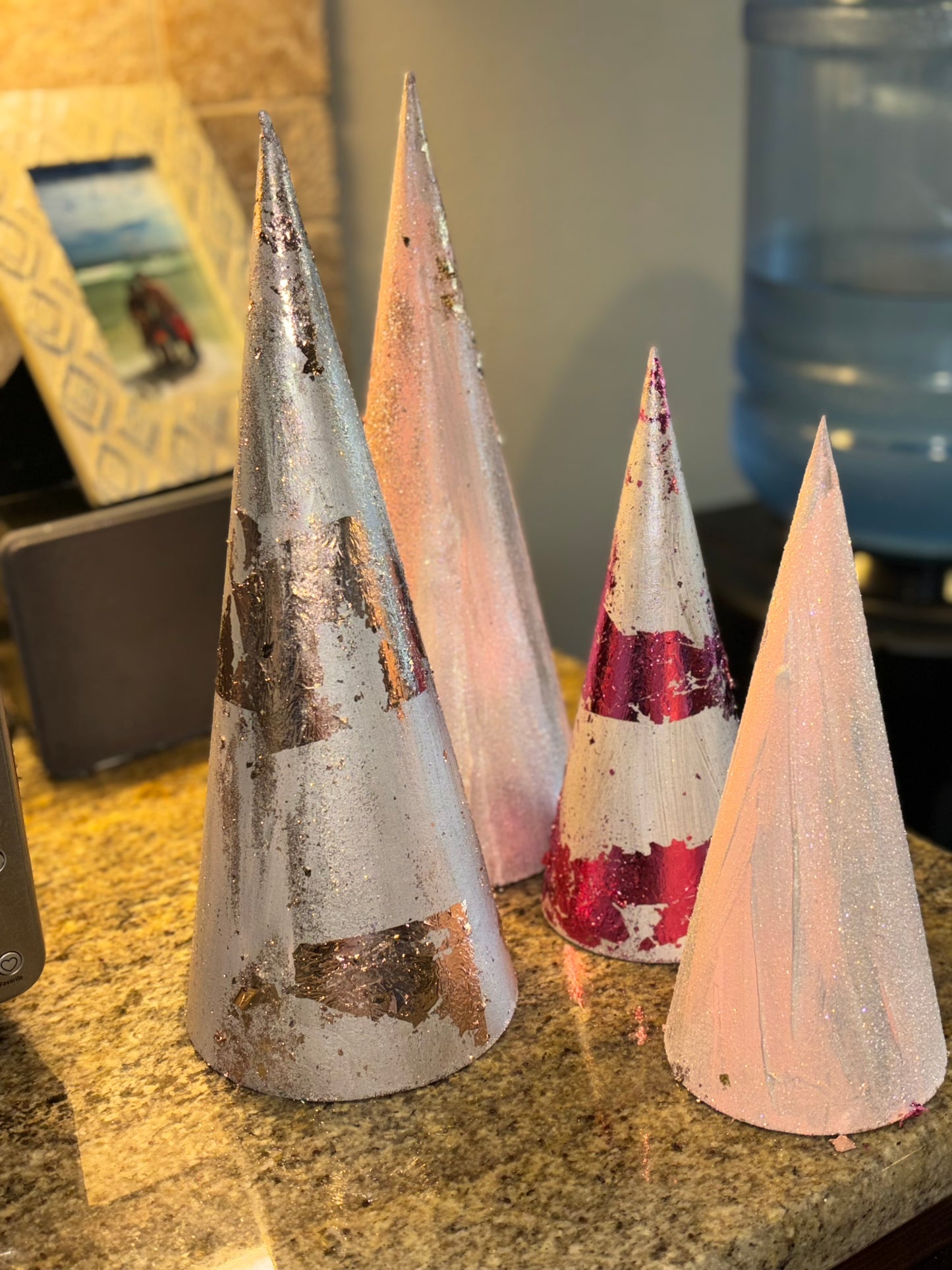 Hand painted cone trees 🌲