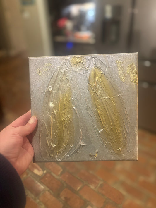 Mini block canvas texture angel wings