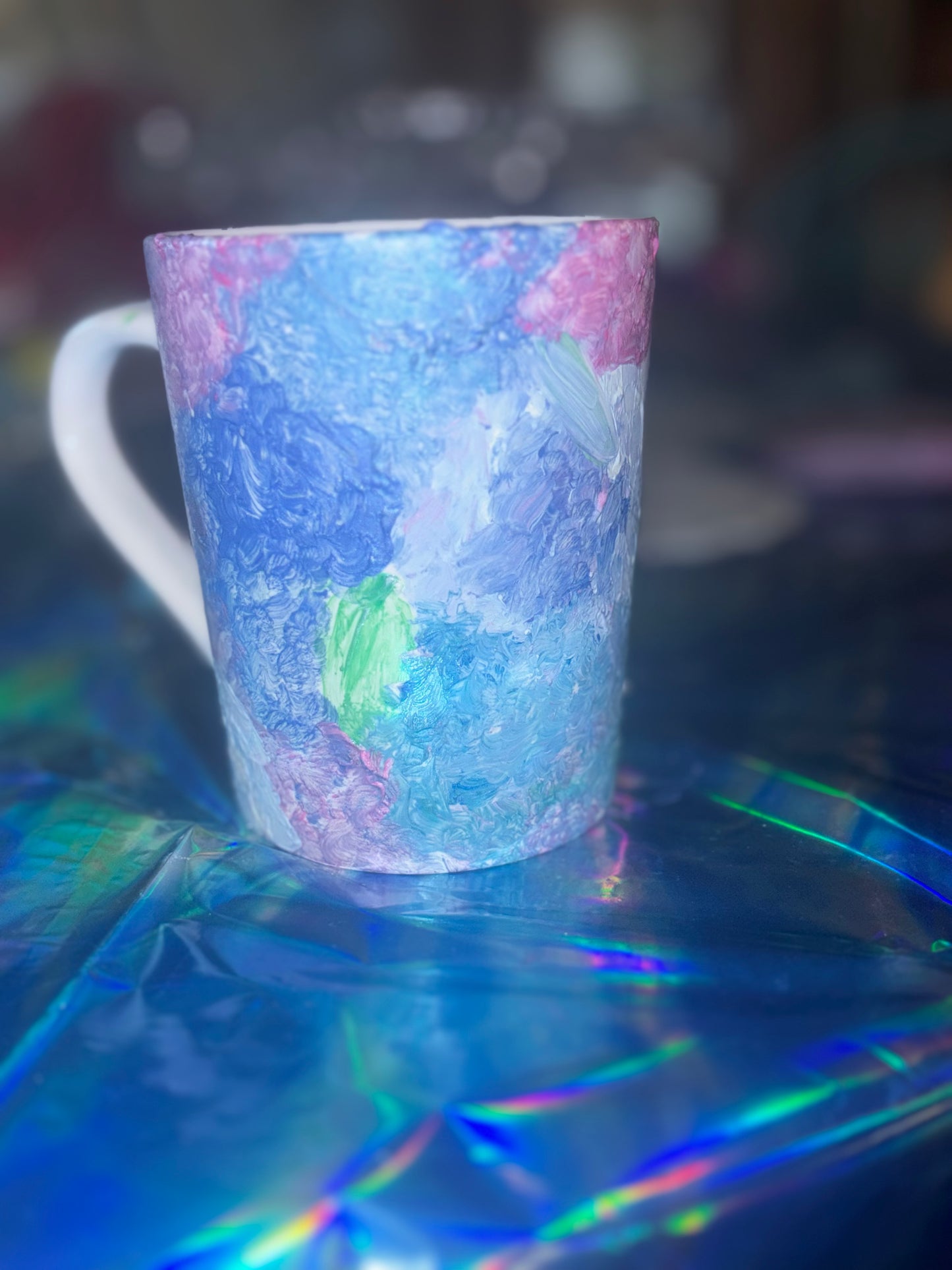 Hand- painted hydrangea coffee mug