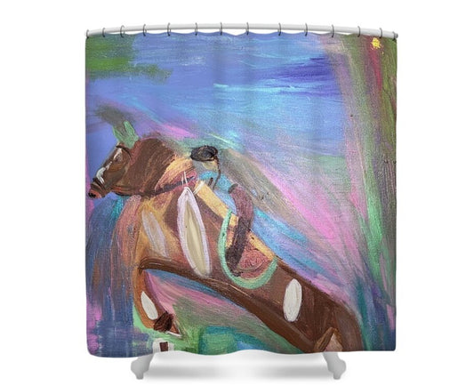 “Life’s a journey” shower curtain
