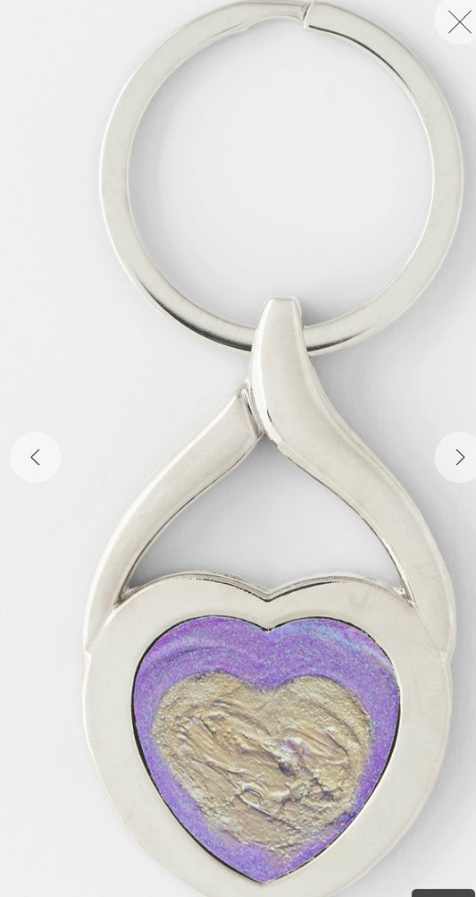 Gold heart metal keychain