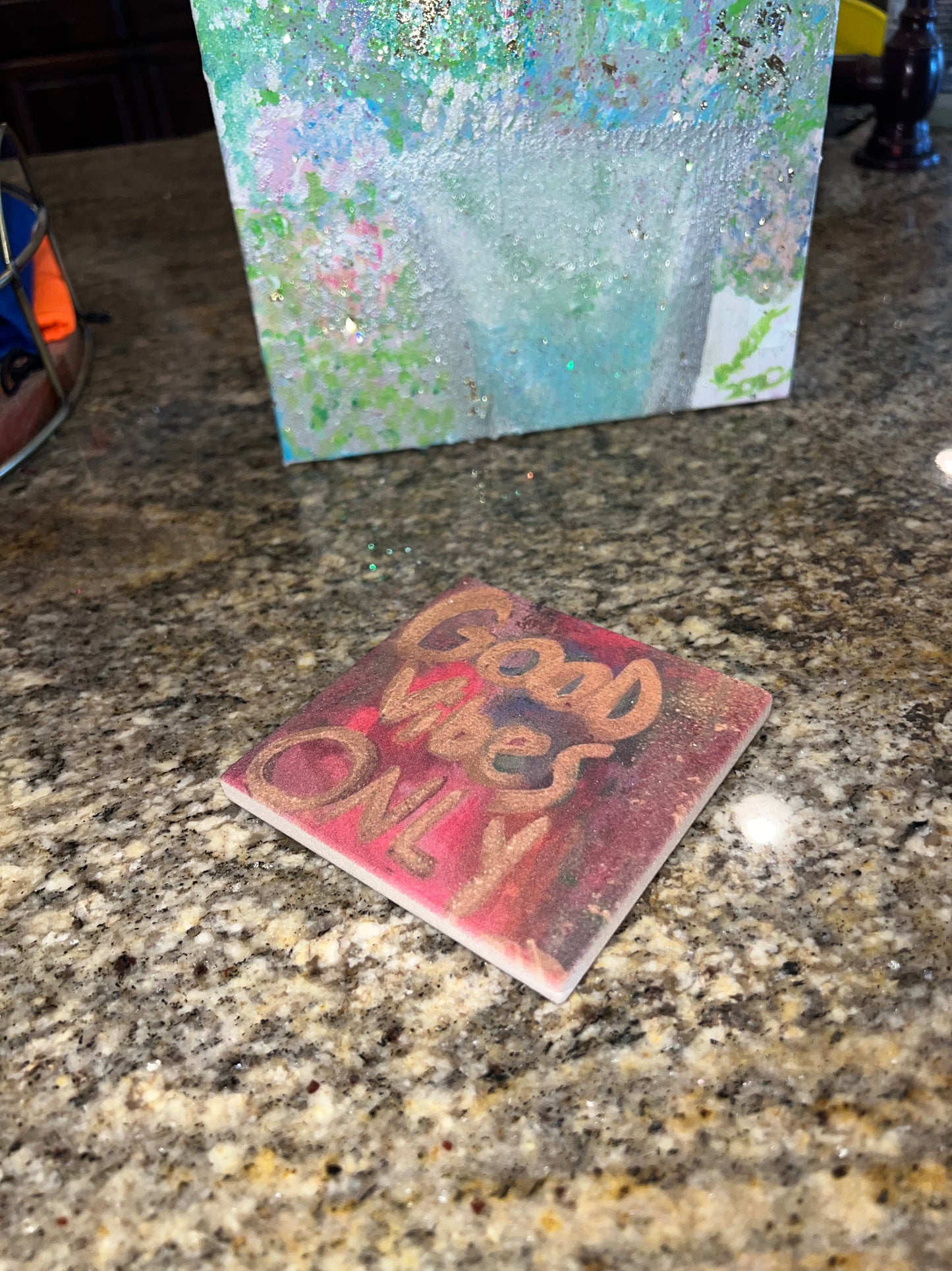 Good Vibes Only limestone coasters