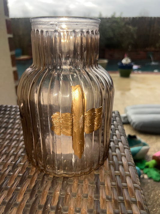 Hand-painted gold cross Vase