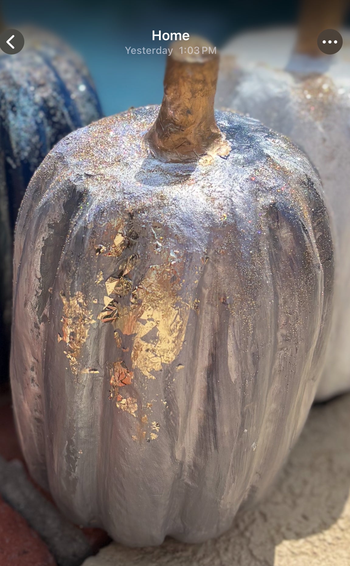Paper mache hand-painted gold leaf pumpkin decorations 🎃