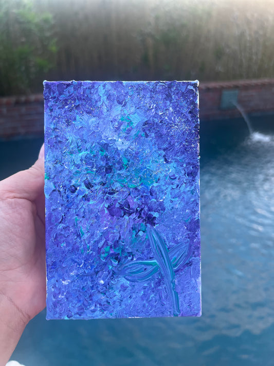 Mini hydrangea acrylic painting