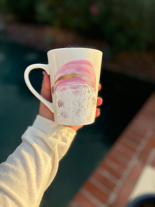 Holly Jolly Santa hand-painted mug
