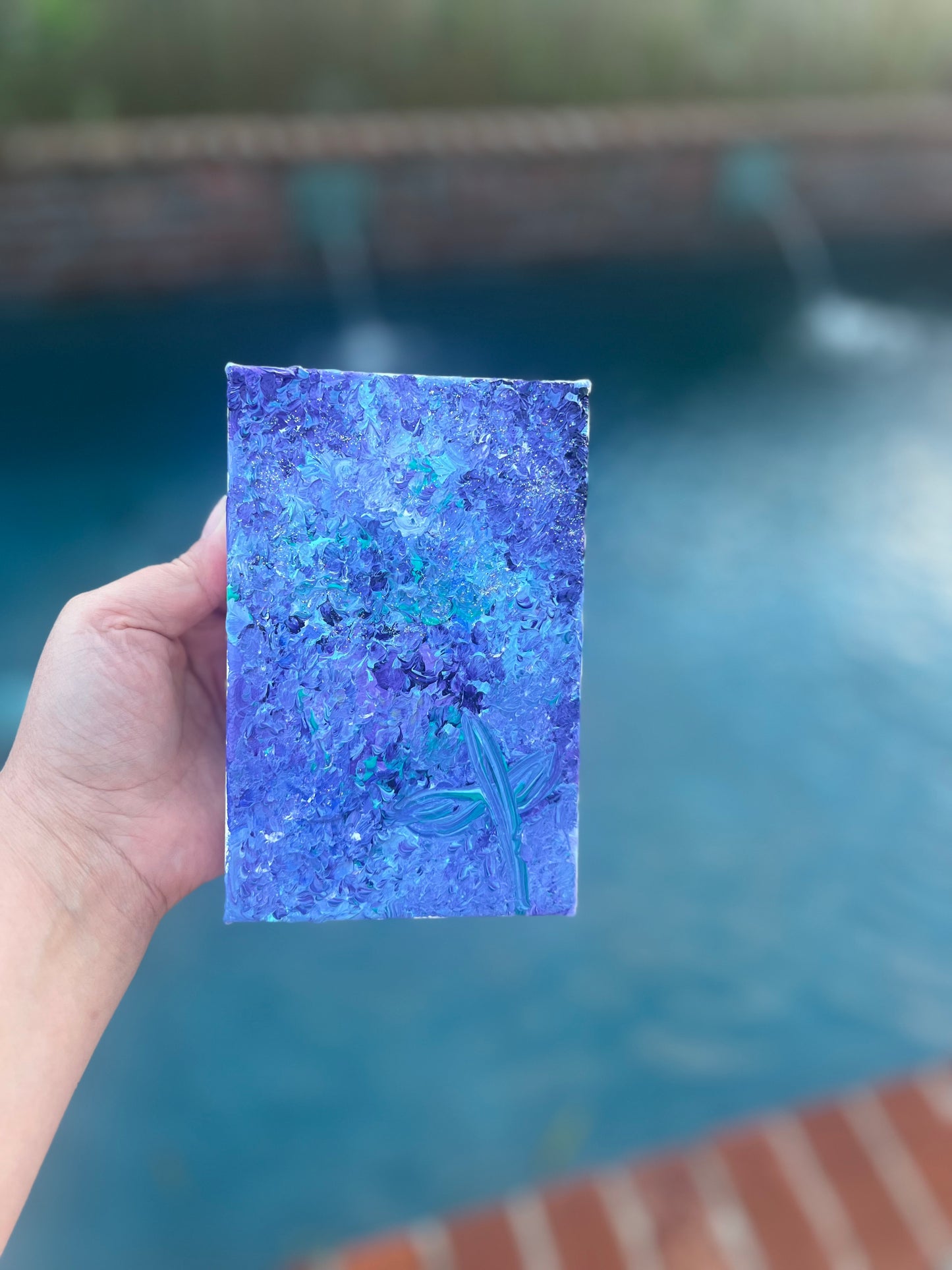 Mini hydrangea acrylic painting