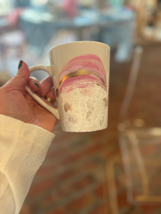 Holly Jolly Santa hand-painted mug