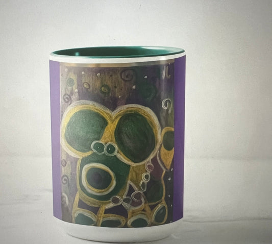 Mardi Gras Bead dog 🐶 ☕️ mug