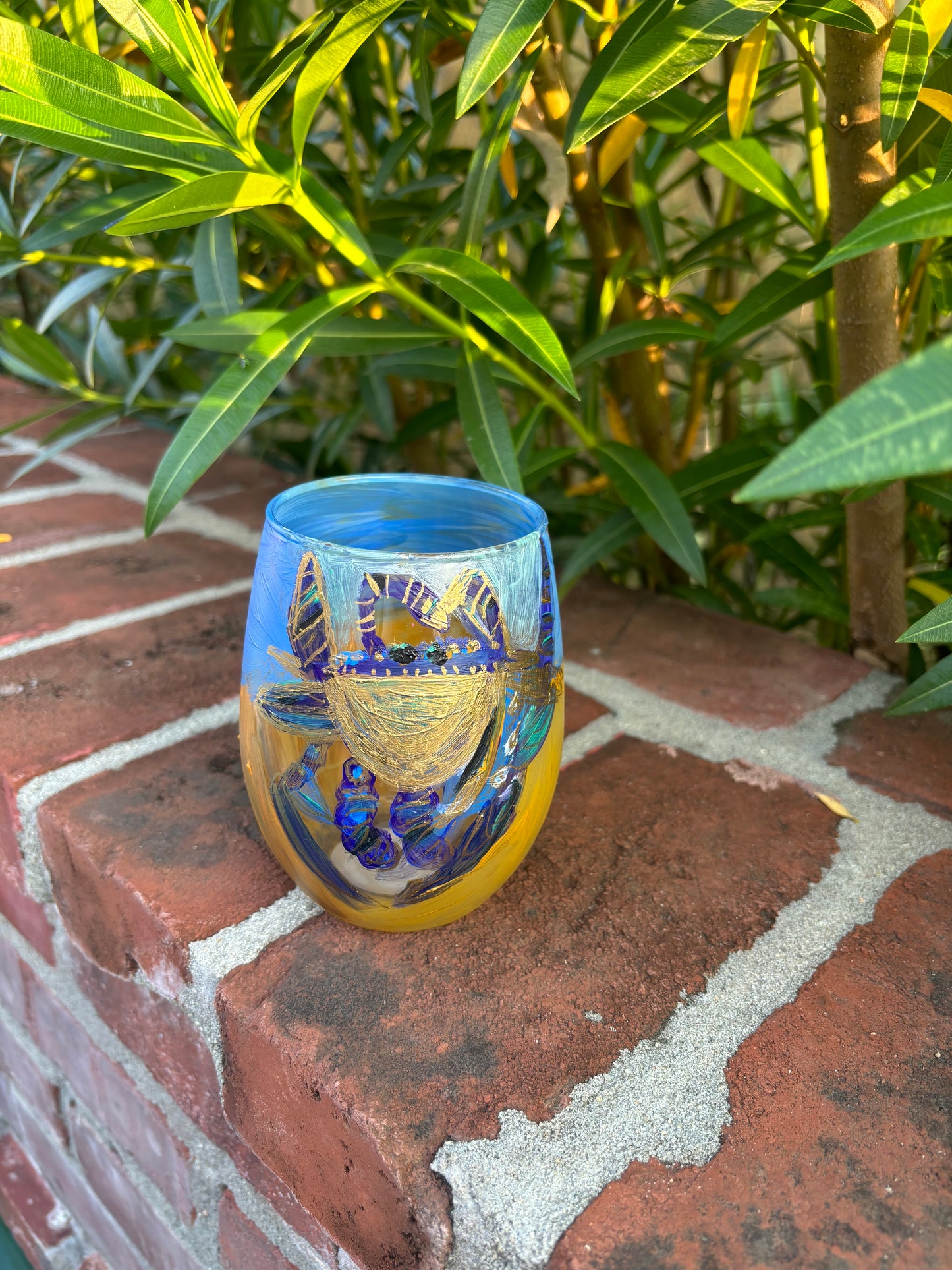 Stemless blue crab 🦀 wine glass