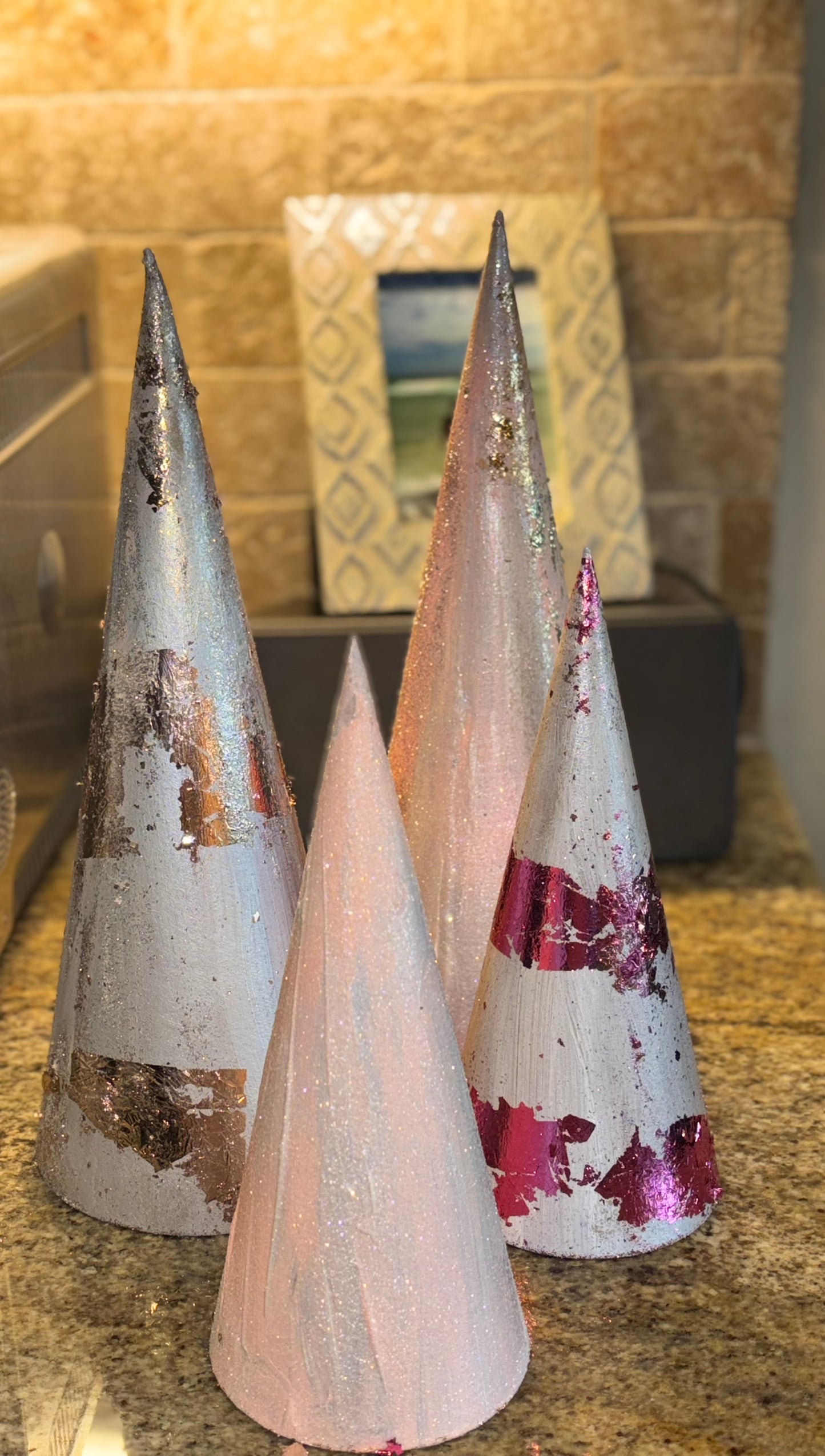 Hand painted cone trees 🌲