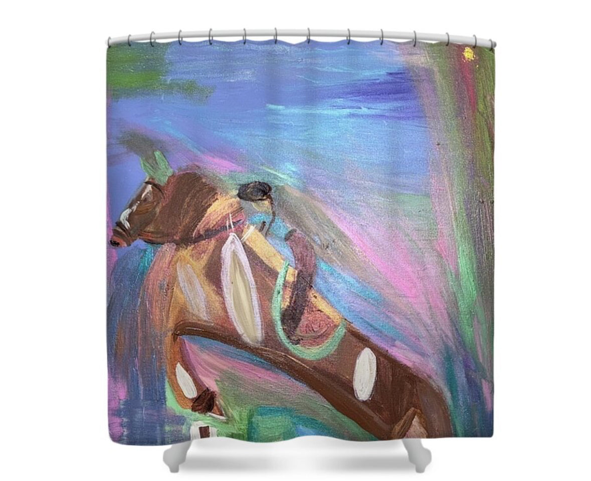 “Life’s a journey” shower curtain