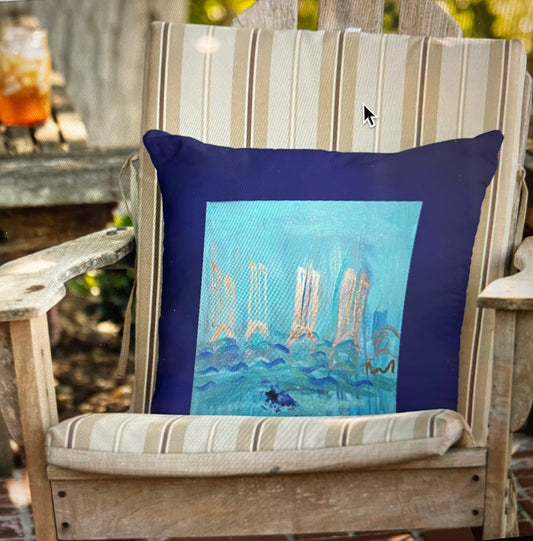 Synchronized swimming indoor/outdoor pillow