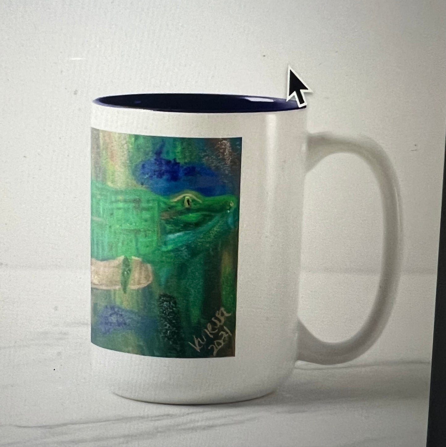 Alligator inspired two toned mug