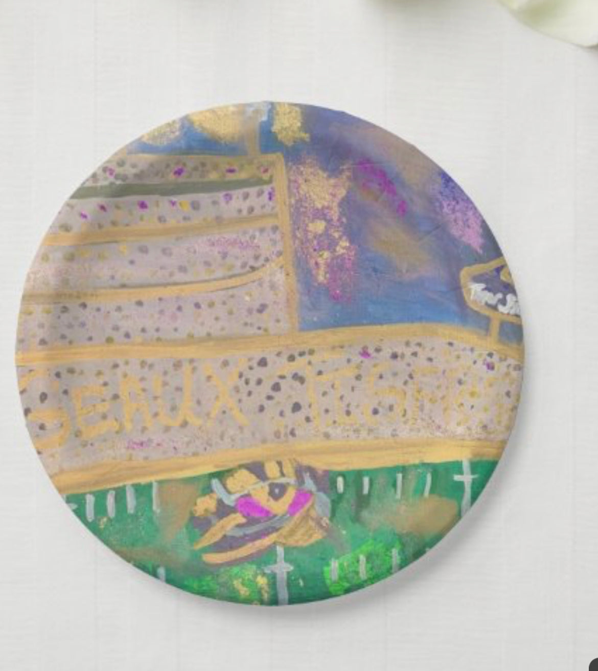 Purple and Gold theme 7” paper plates