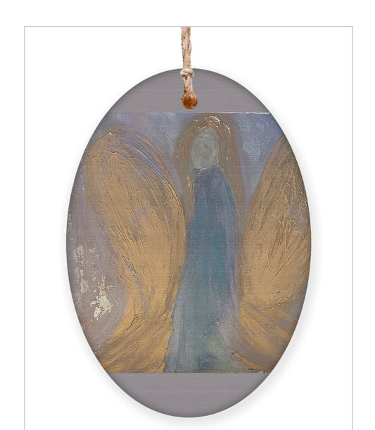 Angelic wooden ornament