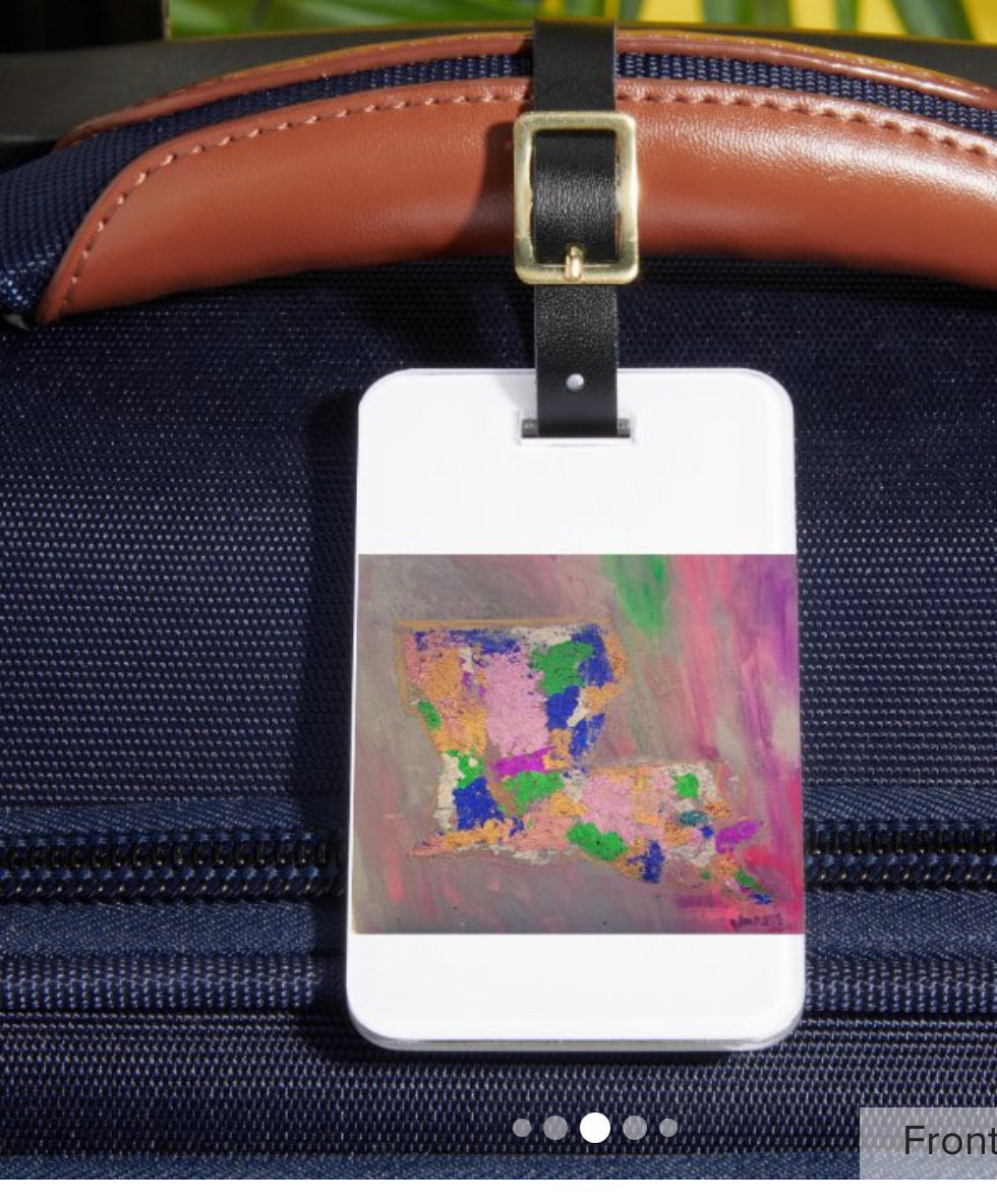 Confetti LA luggage tag