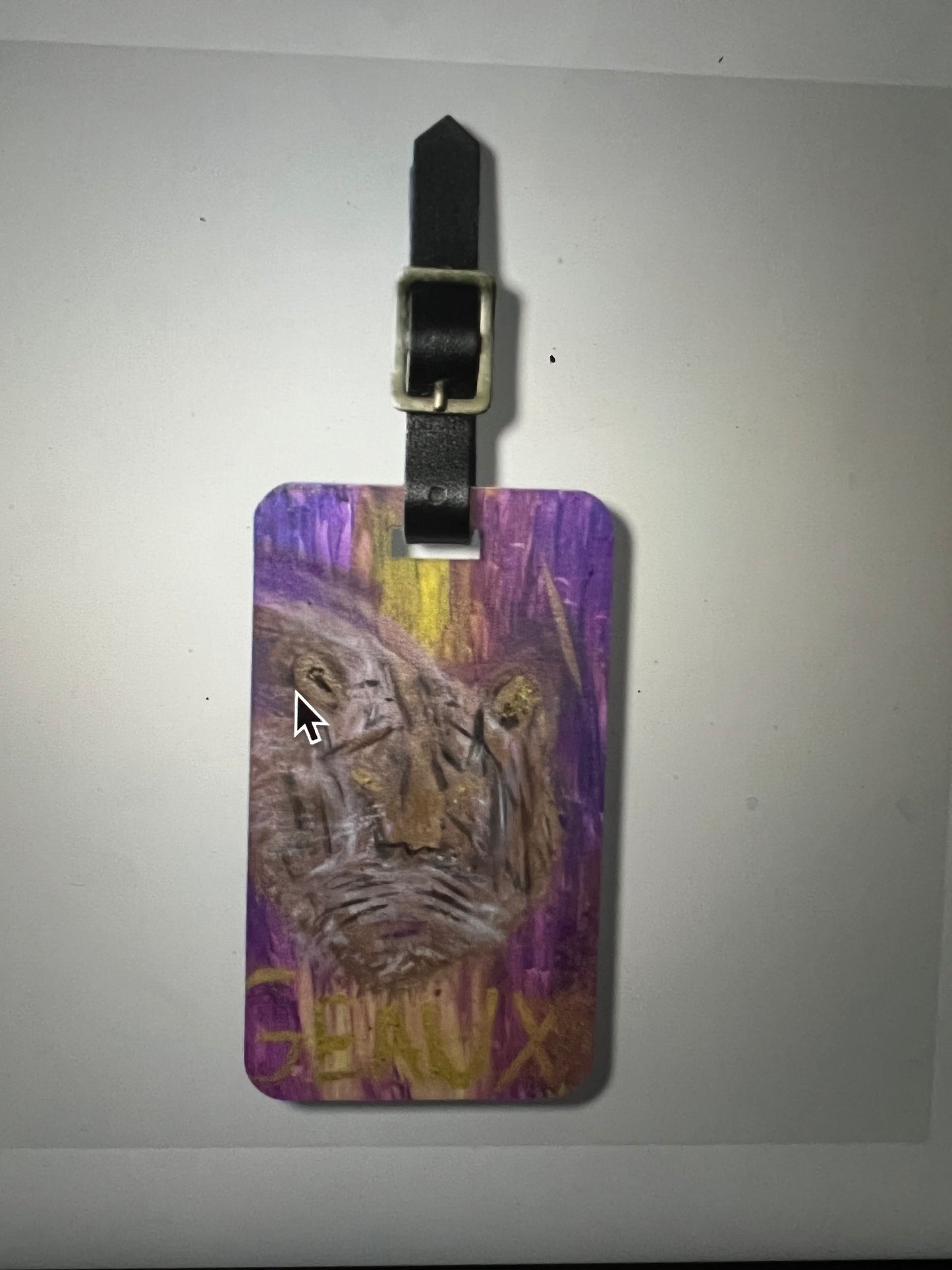 Tiger inspired acrylic luggage tag