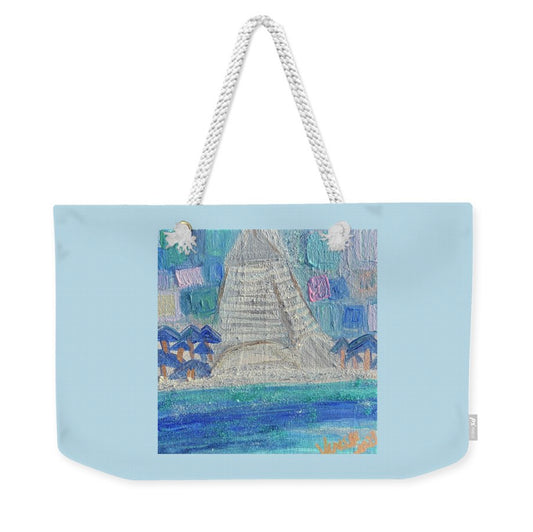 Seaside inspired canvas tote bag