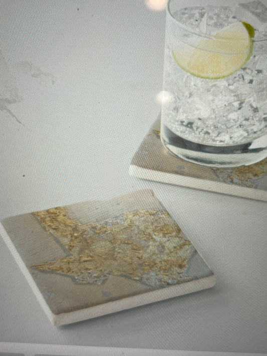 Texas themed limestone coaster