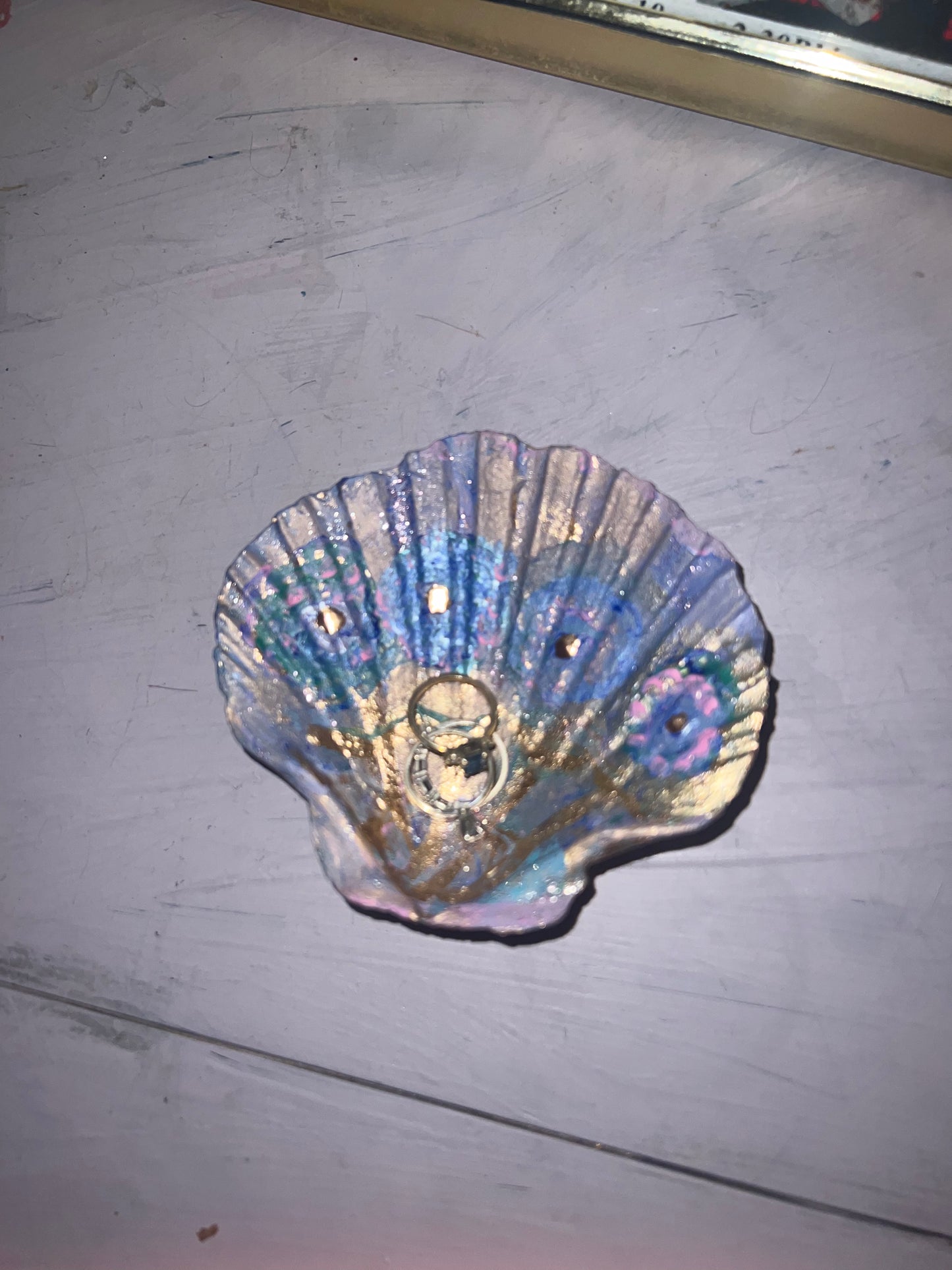 Hand painted “hydrangea” shell