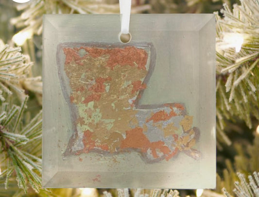 Louisiana glass ornament