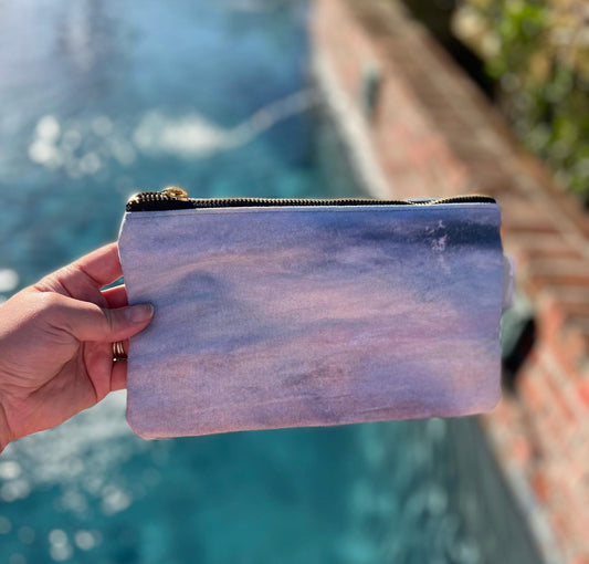 Beach Vibes Gold Zipper Pouch