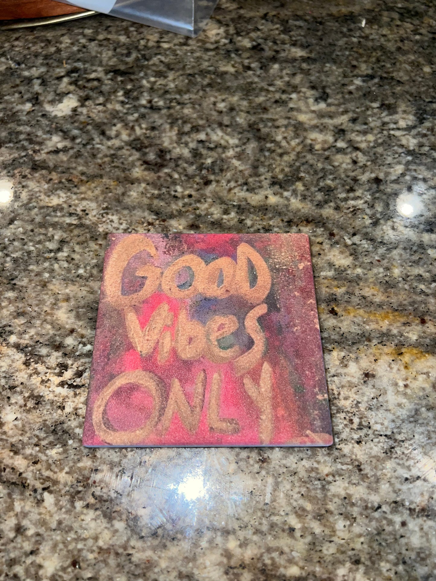 Good Vibes Only limestone coasters