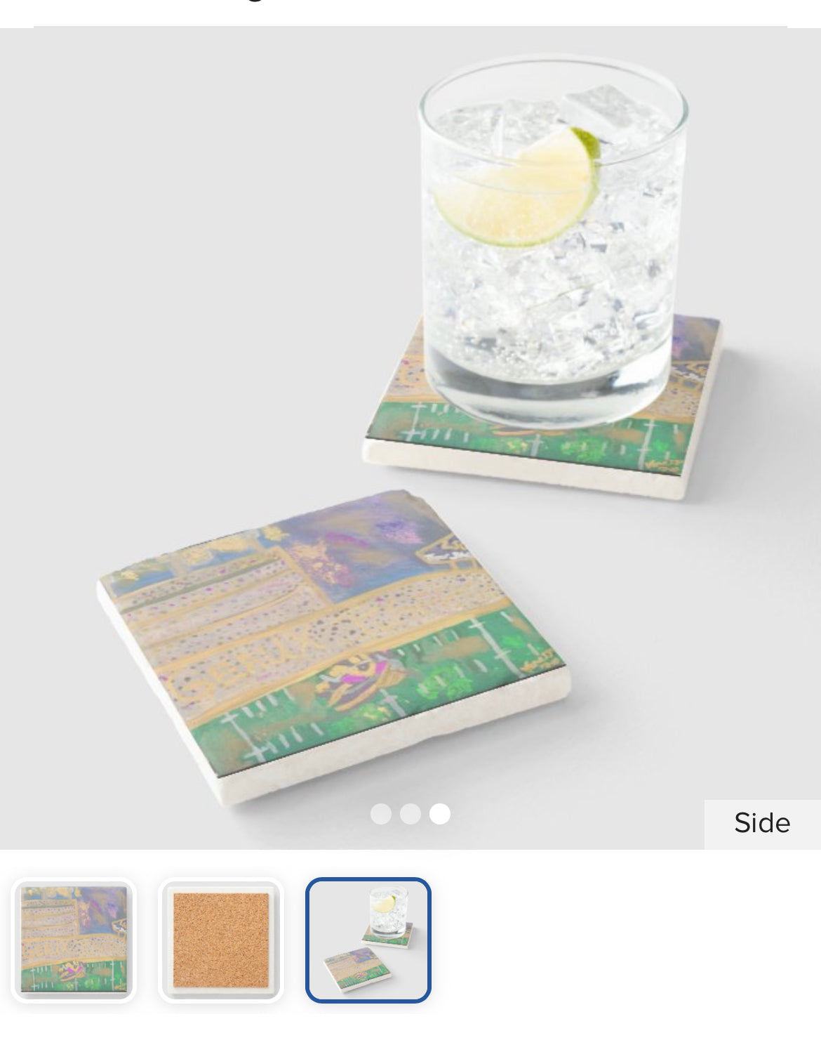 Purple and Gold Sandstone coasters